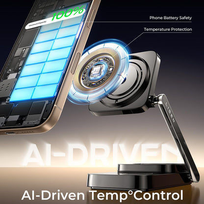 Bezdrátová nabíjecí stanice Lisen 3v1, 15W, 1.67A, Černá YL0424010003