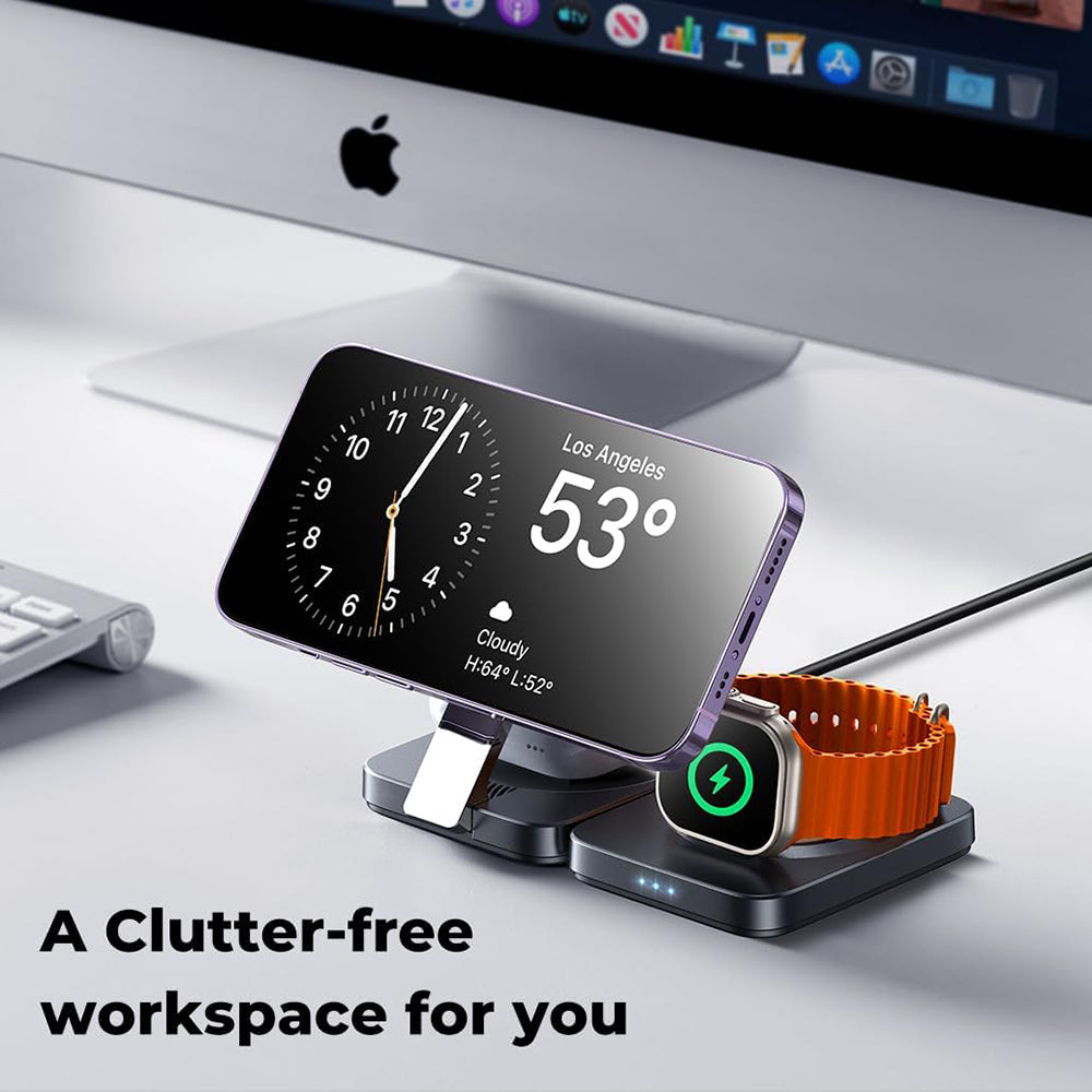 Bezdrátová síťová nabíječka Lisen W103 3v1, 7.5W, 1.1A, Černá YL0324090008