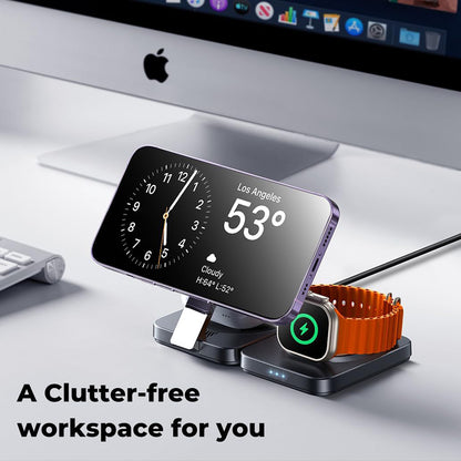 Bezdrátová síťová nabíječka Lisen W103 3v1, 7.5W, 1.1A, Černá YL0324090008