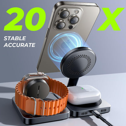 Bezdrátová síťová nabíječka Lisen W103 3v1, 7.5W, 1.1A, Černá YL0324090008