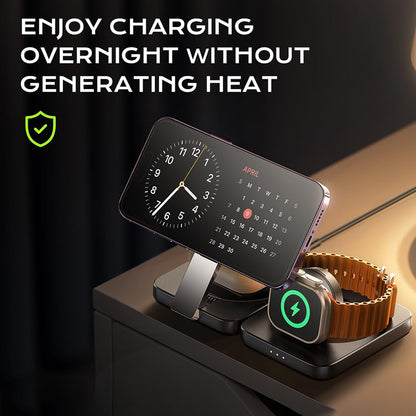 Bezdrátová síťová nabíječka Lisen W103 3v1, 7.5W, 1.1A, Černá YL0324090008