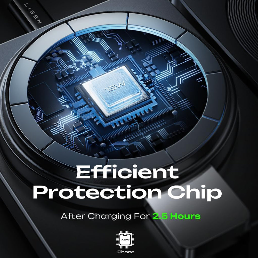 Bezdrátová síťová nabíječka Lisen W103 3v1, 7.5W, 1.1A, Černá YL0324090008