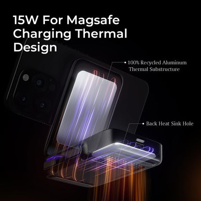 Bezdrátová nabíjecí stanice Lisen W106 3v1, 15W, 1.67A, šedá YL0424120009