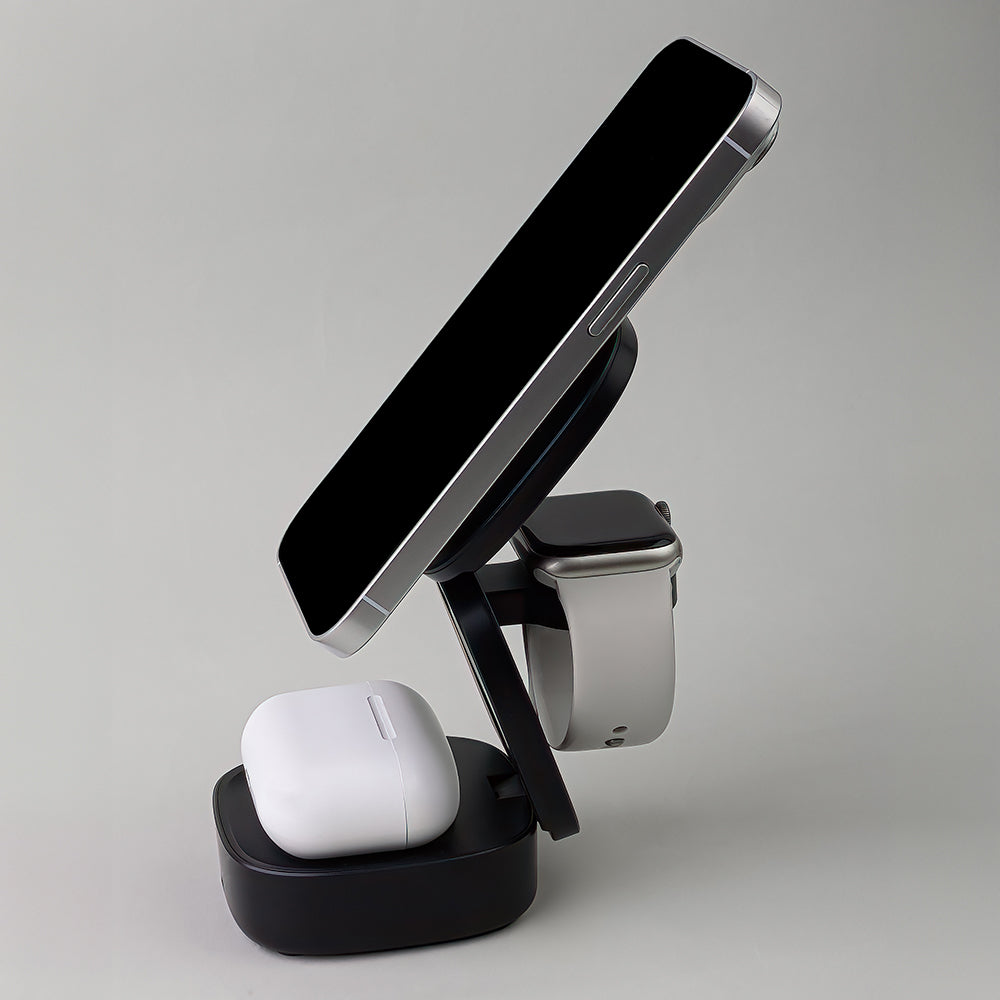 Bezdrátová síťová nabíječka MaXlife MXWC-06 3v1, 15W, 1.67A, Černá