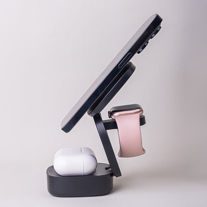 Bezdrátová síťová nabíječka MaXlife MXWC-06 3v1, 15W, 1.67A, Černá