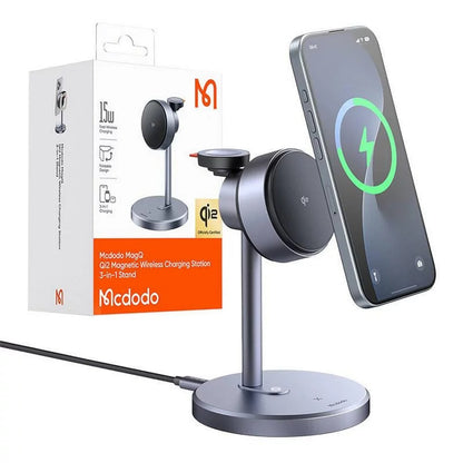 Bezdrátová síťová nabíječka McDodo CH-2460 Swan 3v1, 22,5W, 1,67A, šedá
