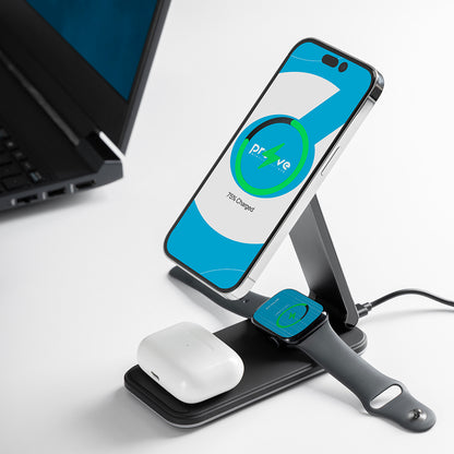 Bezdrátová nabíjecí stanice Proove Energy Fold 3v1, 15W, 1.67A, Černá WSEF15010001