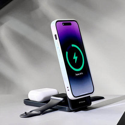 Bezdrátová nabíjecí stanice Proove Metal Edge 3v1, 15W, 1.67A, šedá WSME15010003