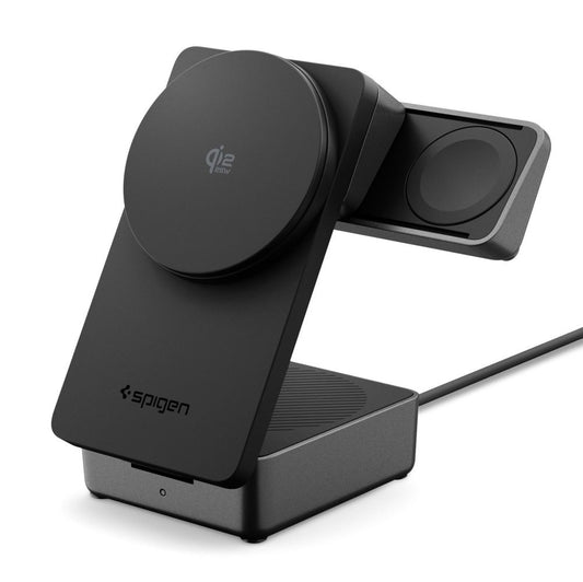 Bezdrátová nabíjecí stanice Spigen EF323MQ Essential 3v1, 25W, černá ACH10398