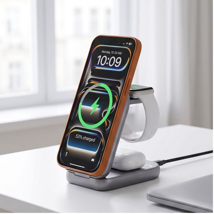 Bezdrátová síťová nabíječka Tech-Protect A53 3v1, 25W, šedá