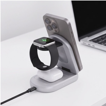 Bezdrátová síťová nabíječka Tech-Protect A53 3v1, 25W, šedá