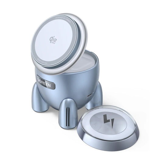 Bezdrátová nabíjecí stanice UGREEN W713 2v1, 25W, Modrá