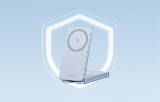 Bezdrátová nabíjecí stanice UGREEN MagFlow 2v1, 25W, Modrá