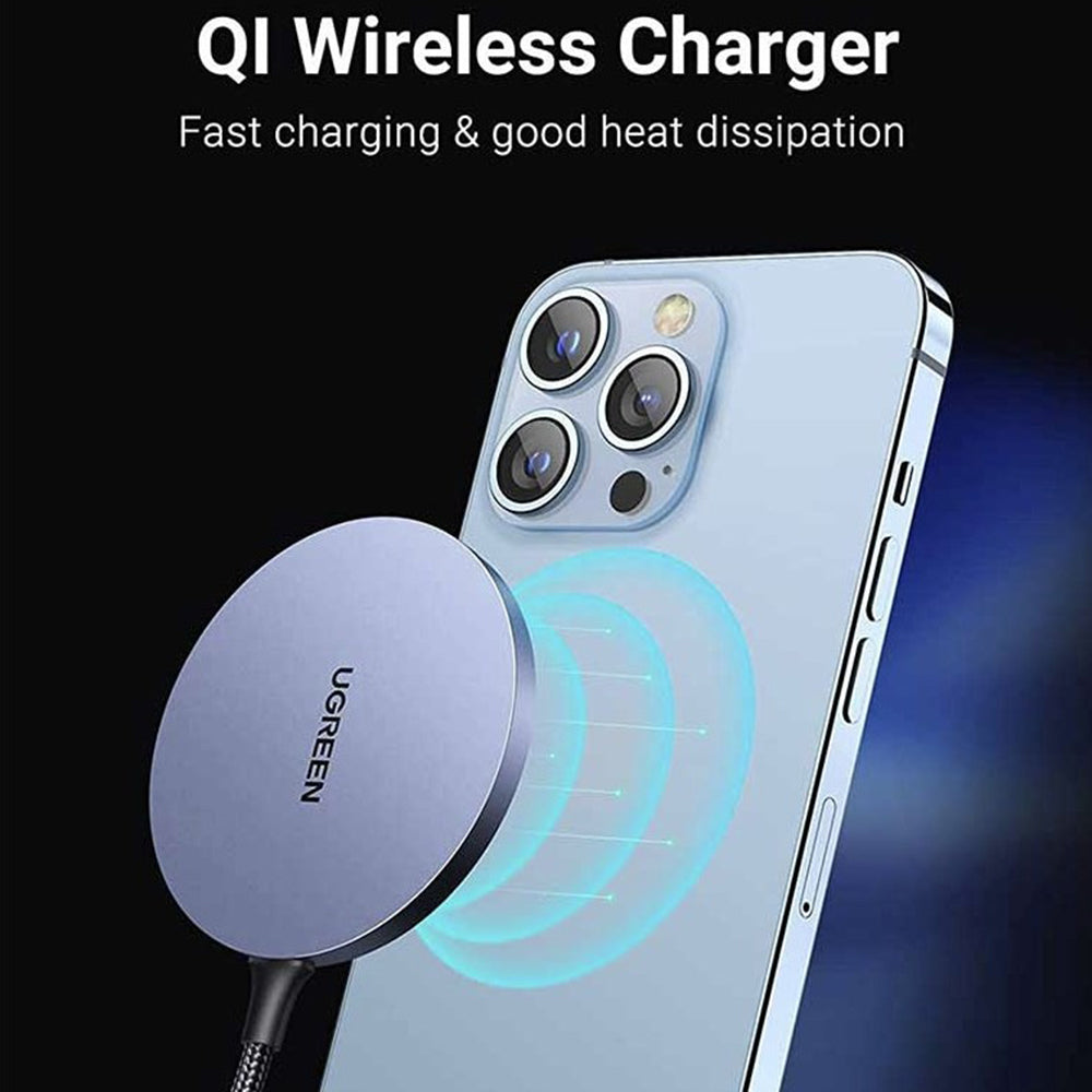 Bezdrátová síťová nabíječka UGREEN CD245, 15W, 1.67A, Šedá