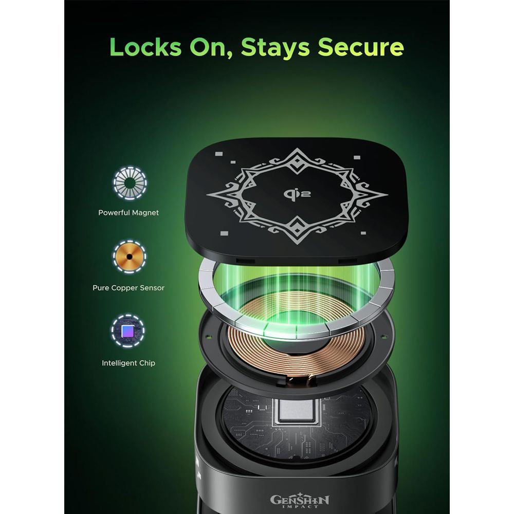Bezdrátová síťová nabíječka UGREEN Genshin Impact Ed.W702 2v1, 25W, 1.67A, 1 x USB-C, Černá