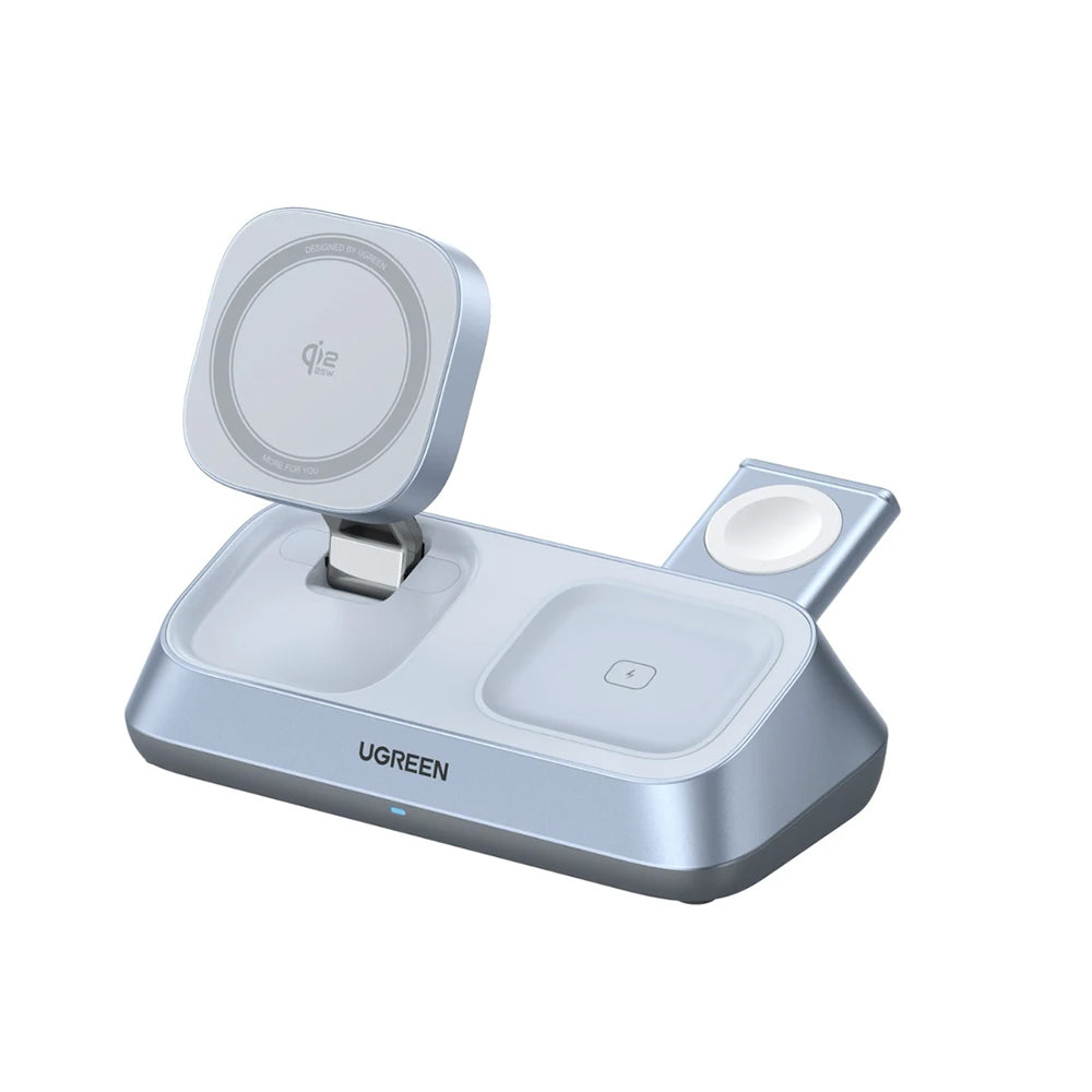 Bezdrátová nabíjecí stanice UGREEN W711 3v1, 25W, 1.67A, Modrá