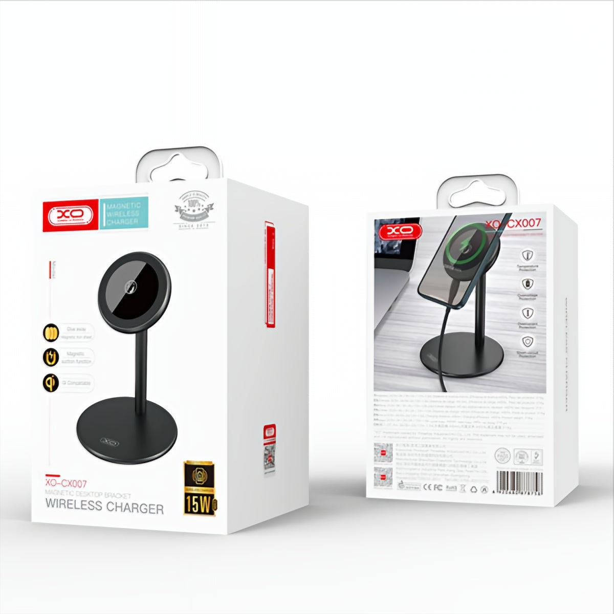 Bezdrátová síťová nabíječka XO Design CX007, 15W, 1.67A, Černá