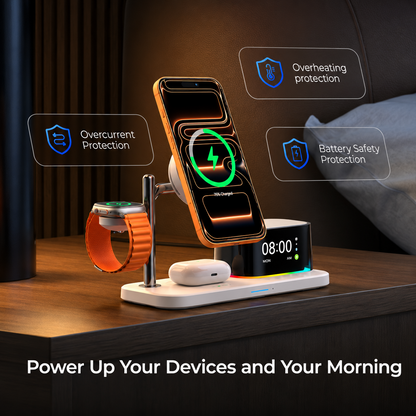 Bezdrátová síťová nabíječka XO Design CX045 3v1, 25W, bílá