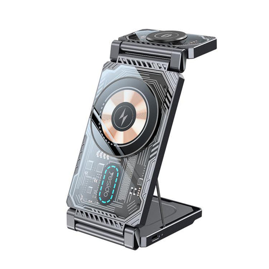 Bezdrátová nabíječka Yesido DS25 3v1, 15W, 1.67A, Černá