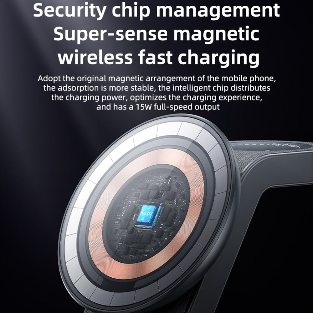 Bezdrátová nabíječka Yesido DS26 3v1, 15W, 1.67A, šedá