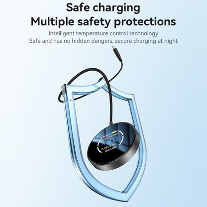 Bezdrátová síťová nabíječka Yesido DS28 Display, 15W, 1.67A, Černá