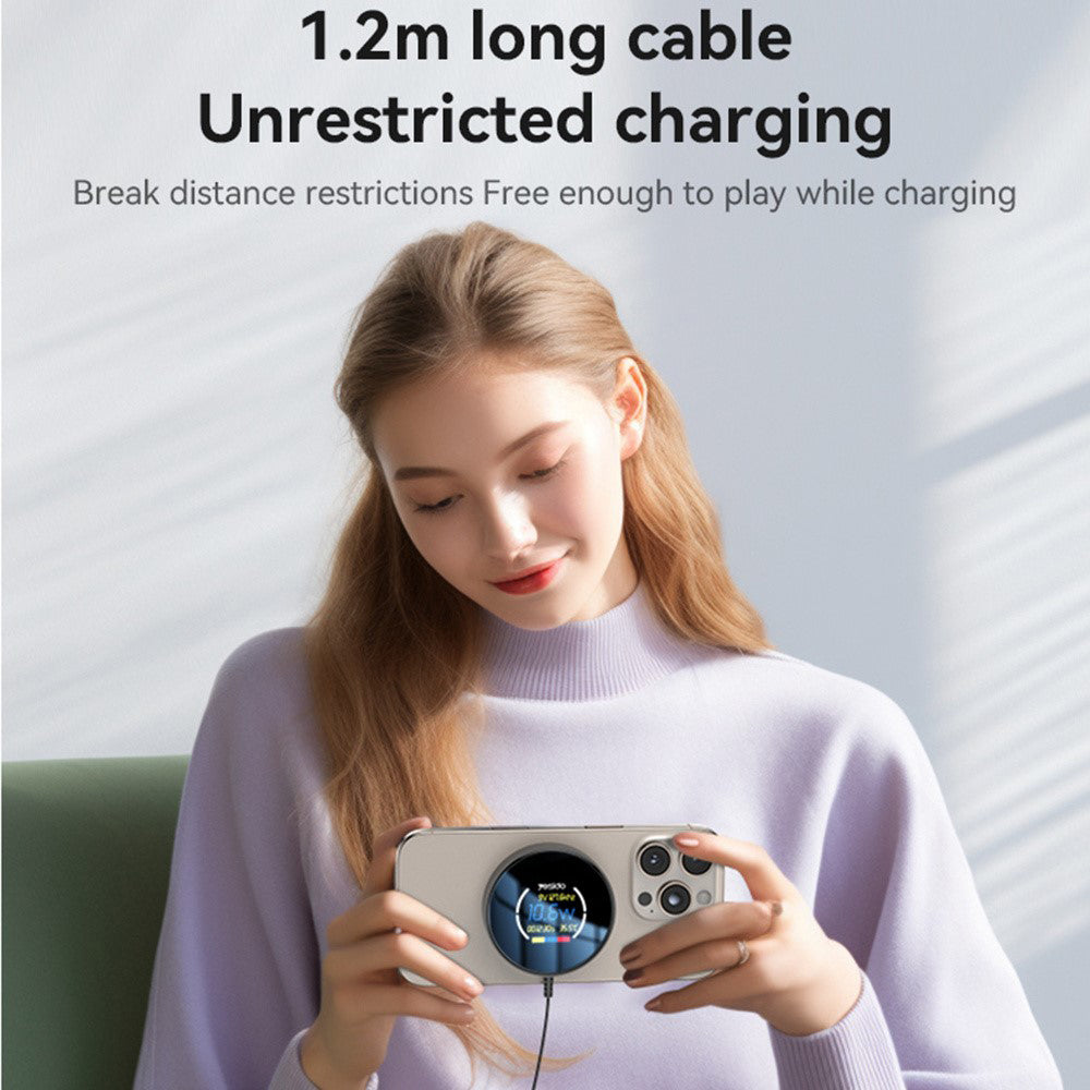 Bezdrátová síťová nabíječka Yesido DS28 Display, 15W, 1.67A, Černá