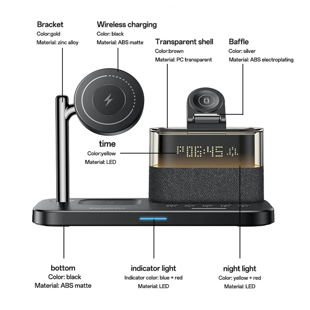 Yesido DS37 3in1 Wireless Network Charger, 25W, 1.67A, Black