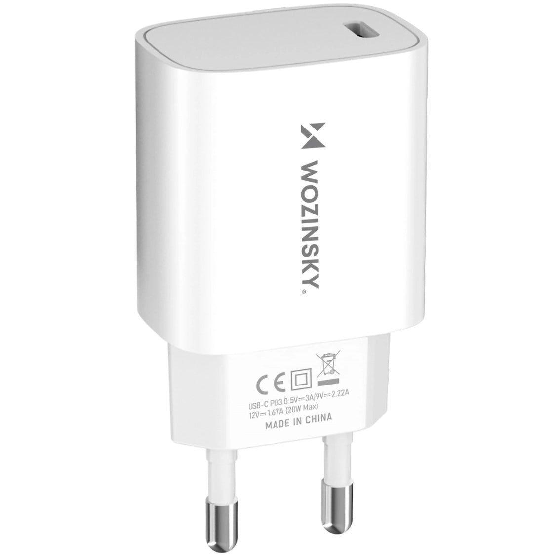 Síťová nabíječka WZK WGWCCW, 20W, 3A, 1 x USB-C, bílá
