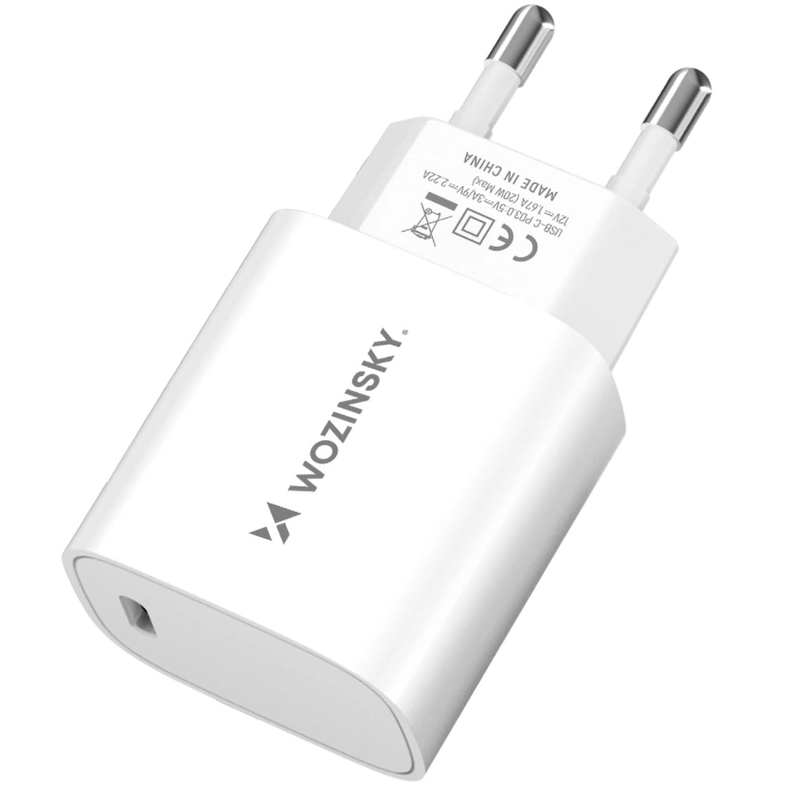 Síťová nabíječka WZK WGWCCW, 20W, 3A, 1 x USB-C, bílá