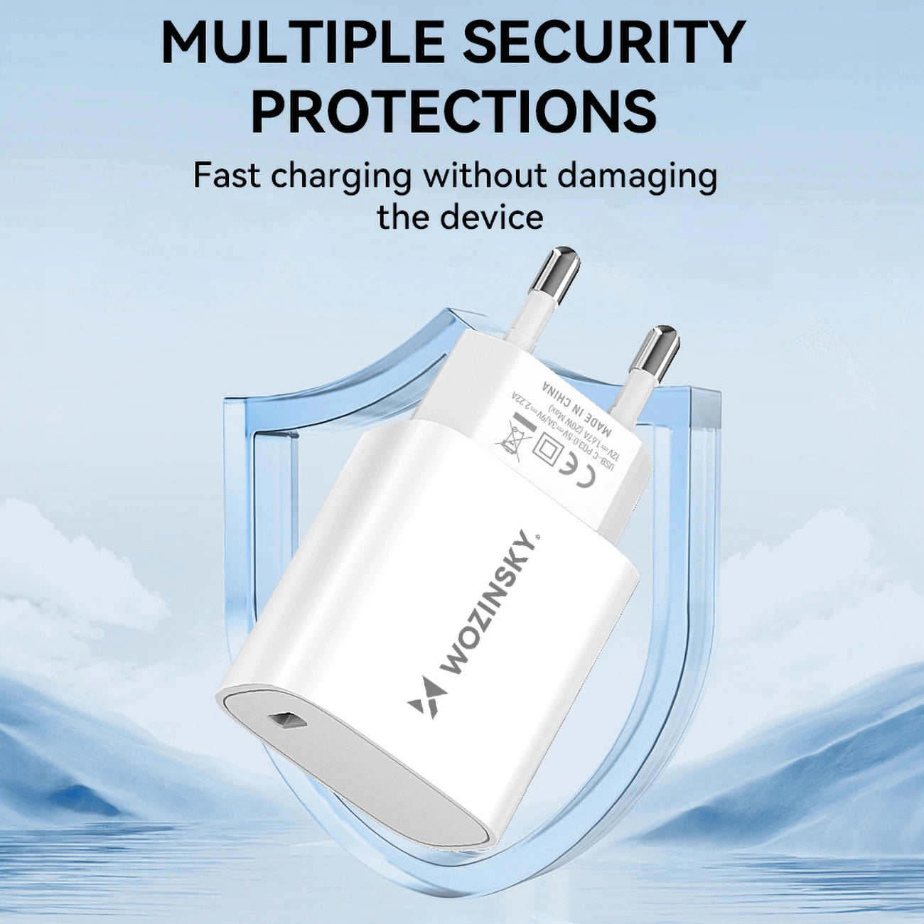Síťová nabíječka WZK WGWCCW, 20W, 3A, 1 x USB-C, bílá
