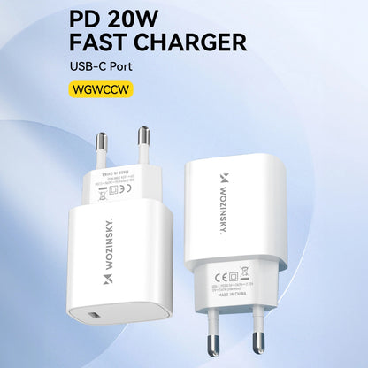 Síťová nabíječka WZK WGWCCW, 20W, 3A, 1 x USB-C, bílá