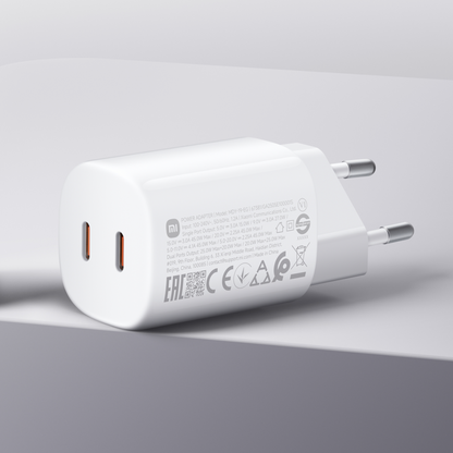 Síťová nabíječka Xiaomi Nano Turbo, 45W, 3A, 2 x USB-C, bílá BHR087OEU