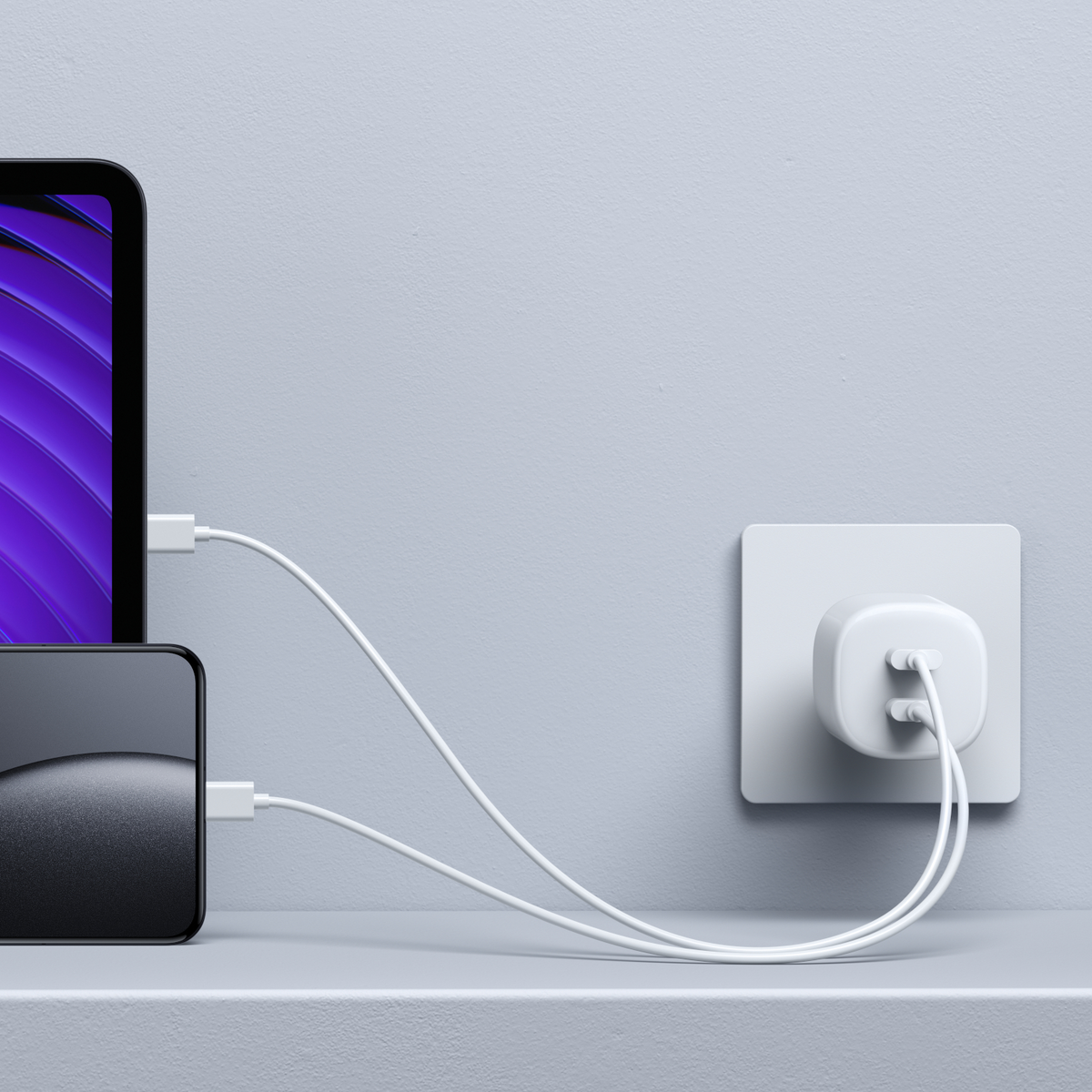 Síťová nabíječka Xiaomi Nano Turbo, 45W, 3A, 2 x USB-C, bílá BHR087OEU