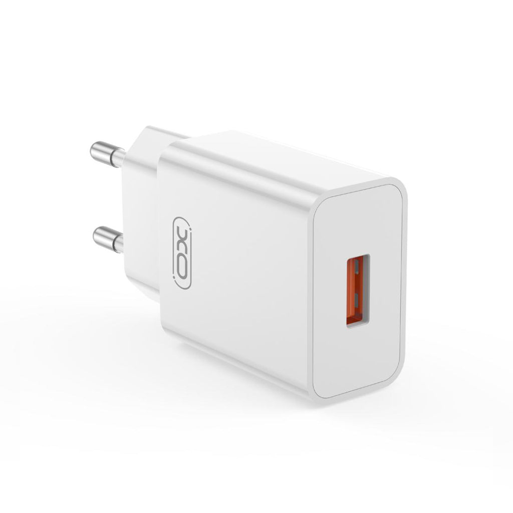 Síťová nabíječka XO Design L127, 18W, 3A, 1 x USB-A, Bílá