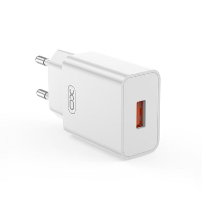 Síťová nabíječka XO Design L127, 18W, 3A, 1 x USB-A, Bílá