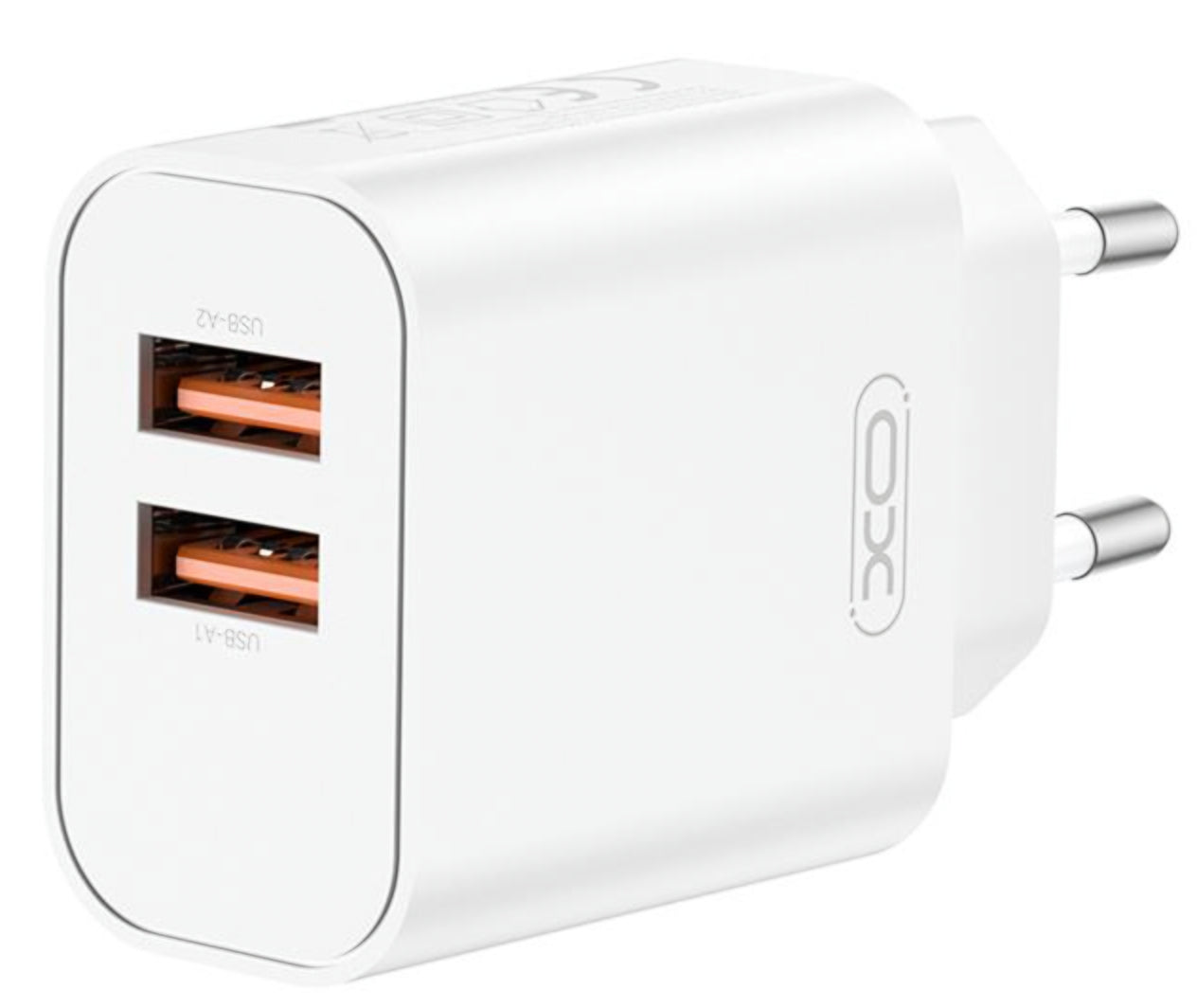 Síťová nabíječka XO Design CE34, 12W, 2.4A, 2 x USB-A, Bílá