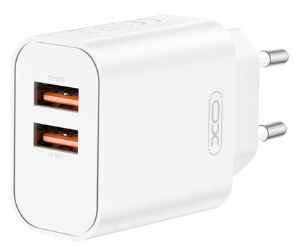 Síťová nabíječka XO Design CE34, 12W, 2.4A, 2 x USB-A, Bílá