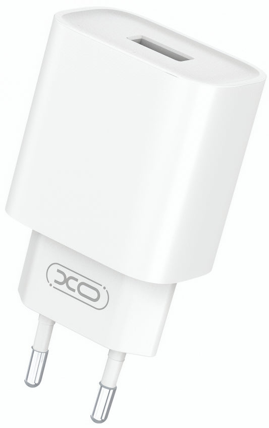 Síťová nabíječka XO Design CE02D, 18W, 3A, 1 x USB-A, Bílá