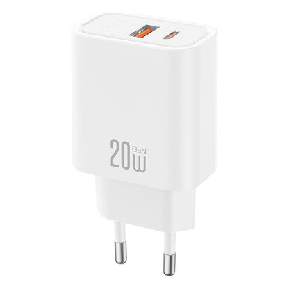 Síťová nabíječka XO Design CE40, 20W, 3A, 1 x USB-A - 1 x USB-C, bílá