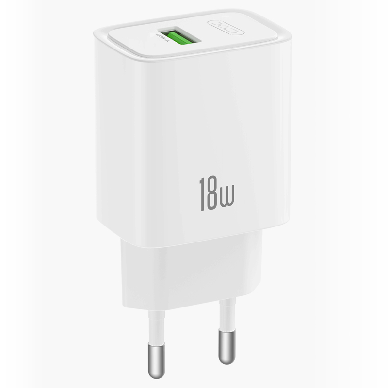 Síťová nabíječka XO Design CE50, 18 W, 3 A, 1× USB-A, bílá