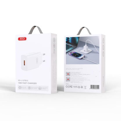 Síťová nabíječka XO Design L127, 18W, 3A, 1 x USB-A, Bílá