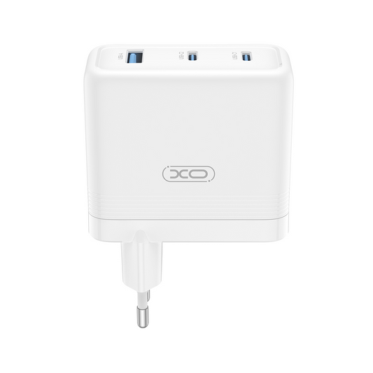 Síťová nabíječka XO Design CE35, 100W, 5A, 1 x USB-A - 2 x USB-C, Bílá
