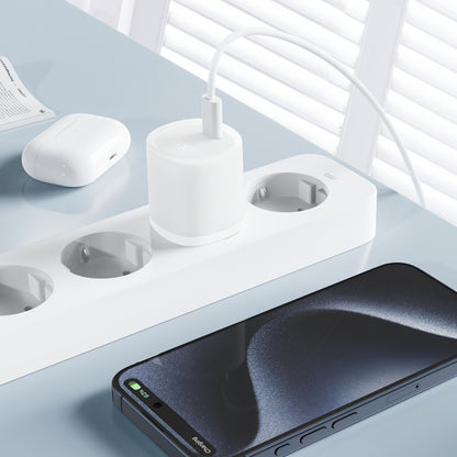 Síťová nabíječka XO Design L150, 30W, 3A, 1 x USB-C, Bílá