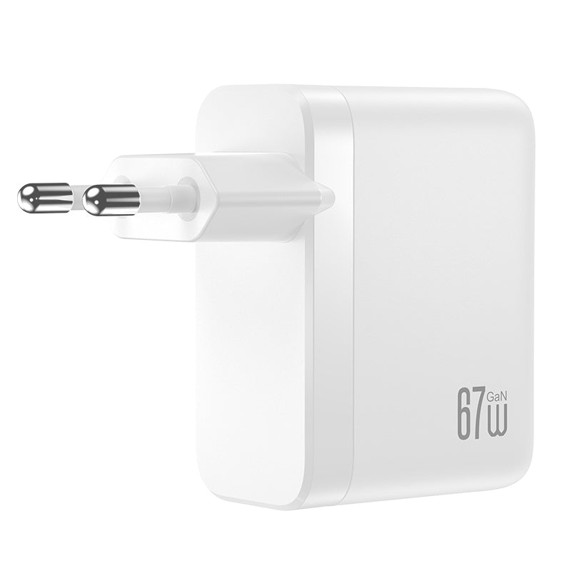 Síťová nabíječka XO Design CE39, 67W, 3A, 1 x USB-A - 3 x USB-C, bílá