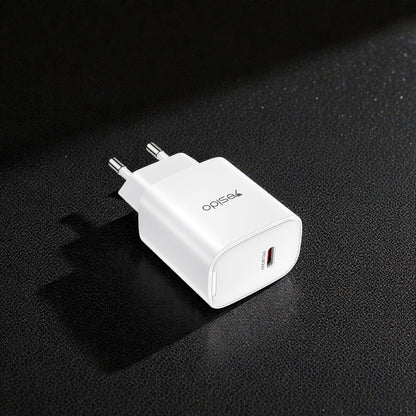 Síťová nabíječka Yesido YC01E, 20W, 3A, 1 x USB-C, Bílá