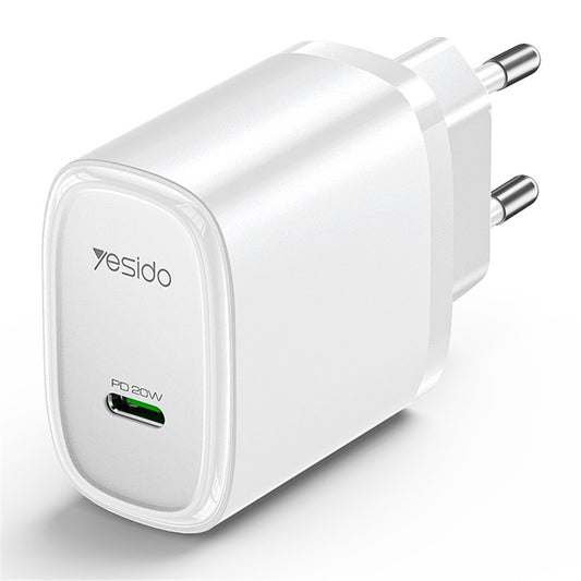 Síťová nabíječka Yesido YC57, 20W, 3A, 1 x USB-C, Bílá