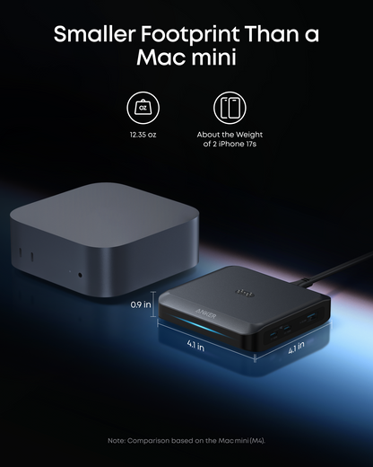 Nabíjecí stanice Anker pro externí baterii Prime, 150W, 5A, 1 x Pogo Pin - 1 x USB-A - 2 x USB-C, Černá A1903G11
