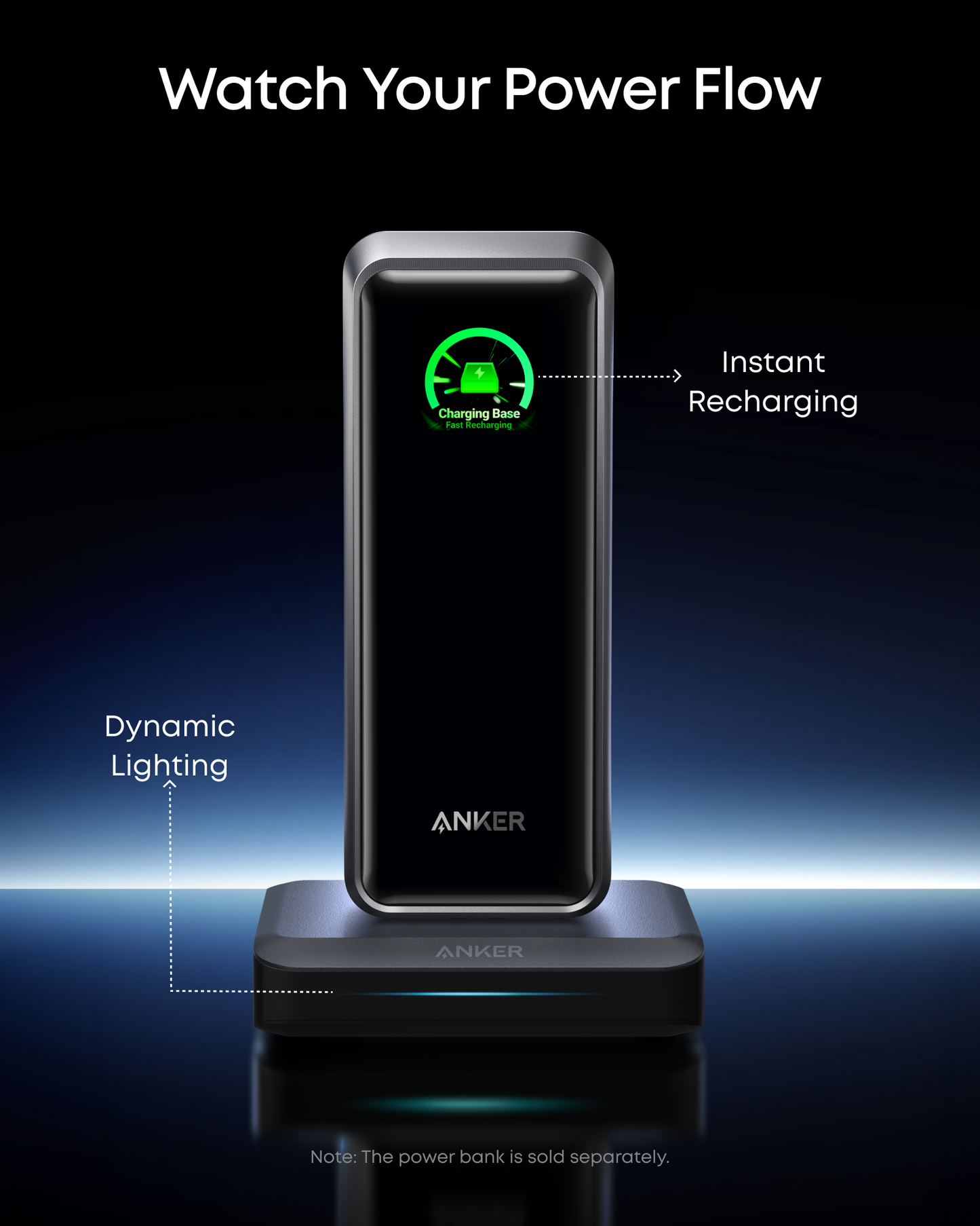 Nabíjecí stanice Anker pro externí baterii Prime, 150W, 5A, 1 x Pogo Pin - 1 x USB-A - 2 x USB-C, Černá A1903G11