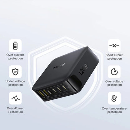 Nabíječka Baseus EnerFill FH21, 120W, 3.25A, 2 x USB-A - 4 x USB-C, Černá E0120T00
