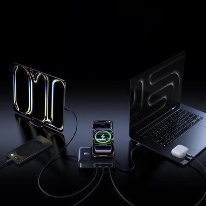 Nabíječka stanice Baseus Nomos NH21 QI 5v1, 160W, 5A, 1 x USB-A - 2 x USB-C, černá E0121700